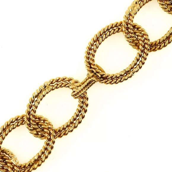 CHANEL Double Chain Ring Necklace vintage Plated Gold 116g Women - Picture 4 of 7